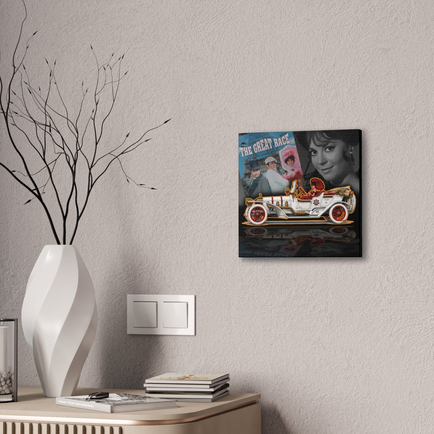 THE GREAT RACE Leslie Special Collectible Fireball Art Canvas Stretched Print