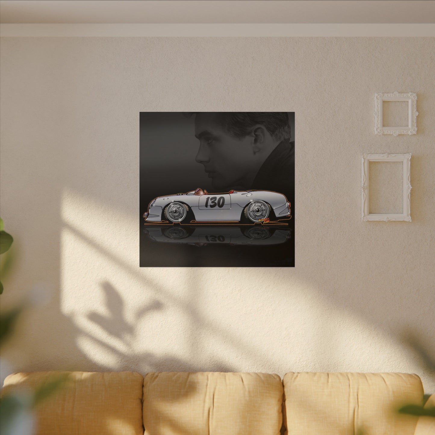 JAMES DEAN PORSCHE 550 Spyder Lil' Bastard Fireball Art Canvas Print