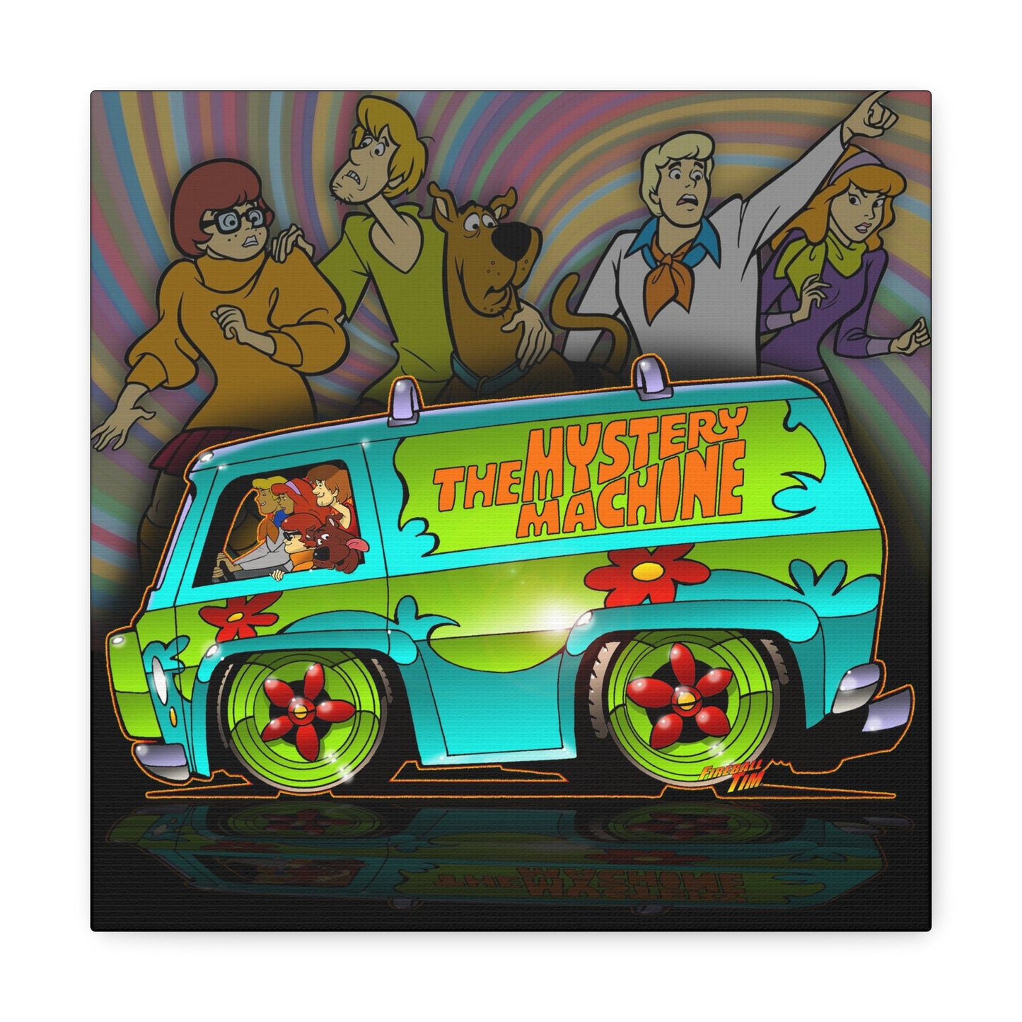 SCOOBY DOO MYSTERY MACHINE VAN Canvas Wall MASTERPRINT 2 Sizes