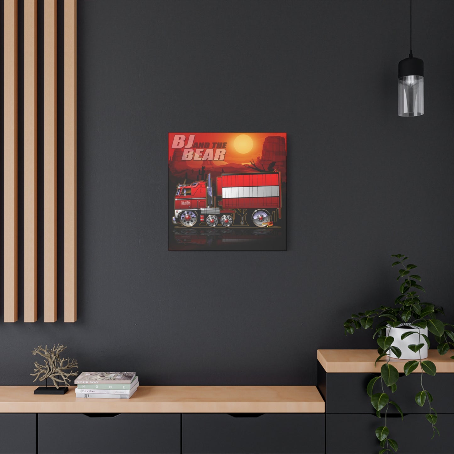 BJ AND THE BEAR TV Show Semi Truck Canvas Art Wall Print - 2 Sizes