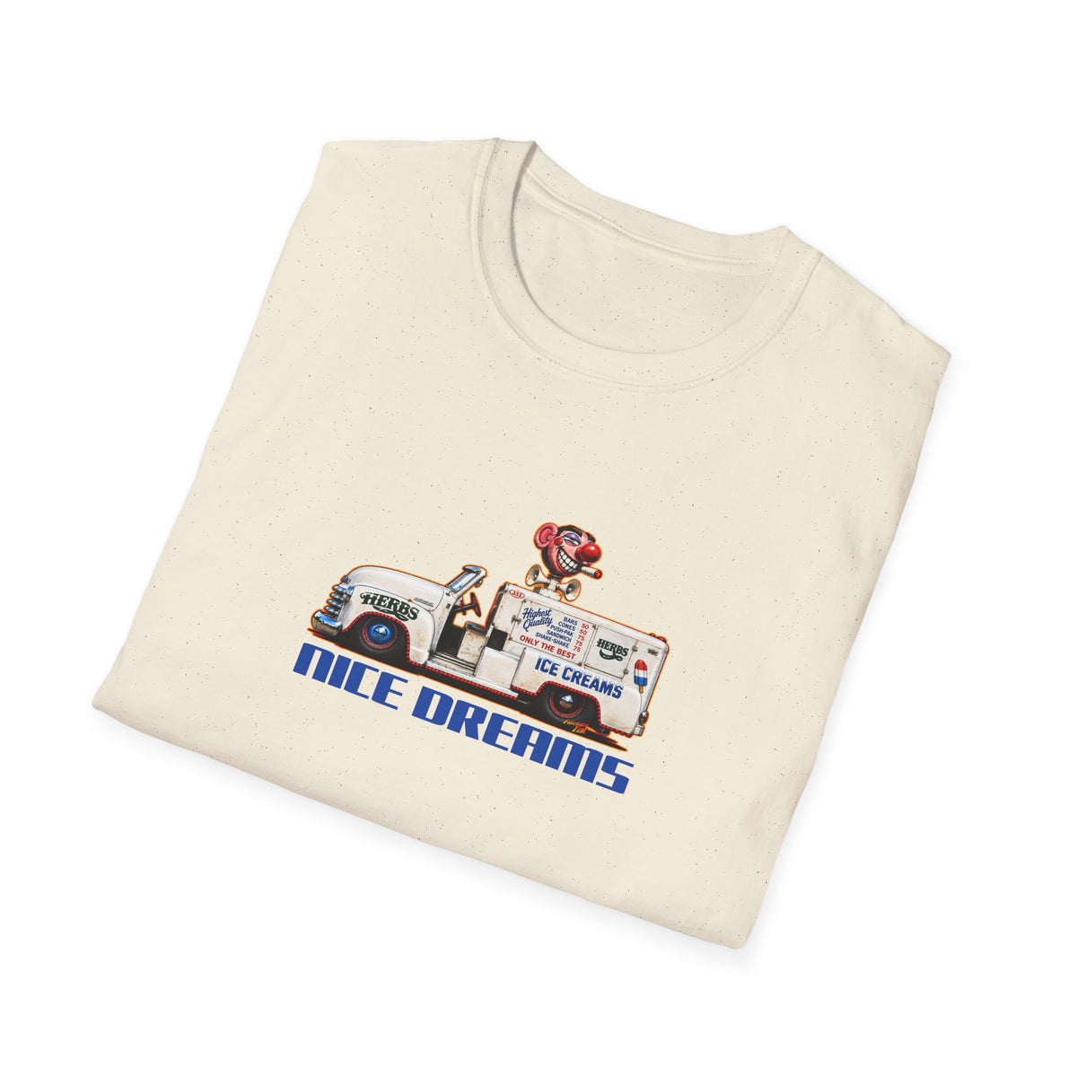 CHEECH & CHONG Nice Dreams Ice Cream Truck Fireball Art TeeShirt