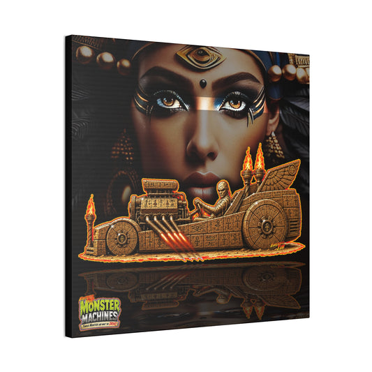 MONSTER MACHINES The Mummy Halloween Collectible Fireball Art Canvas Stretched Print