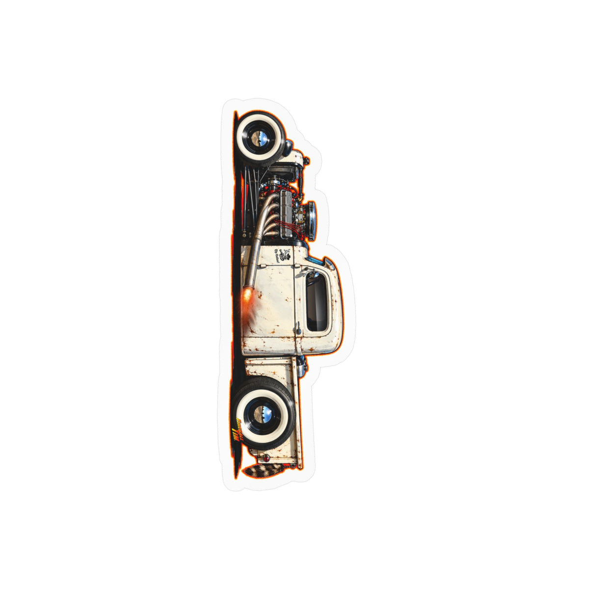 OUTLAW 150 Hot Rod Rat Rod Collectible Fireball Art Stickers in 4 Sizes