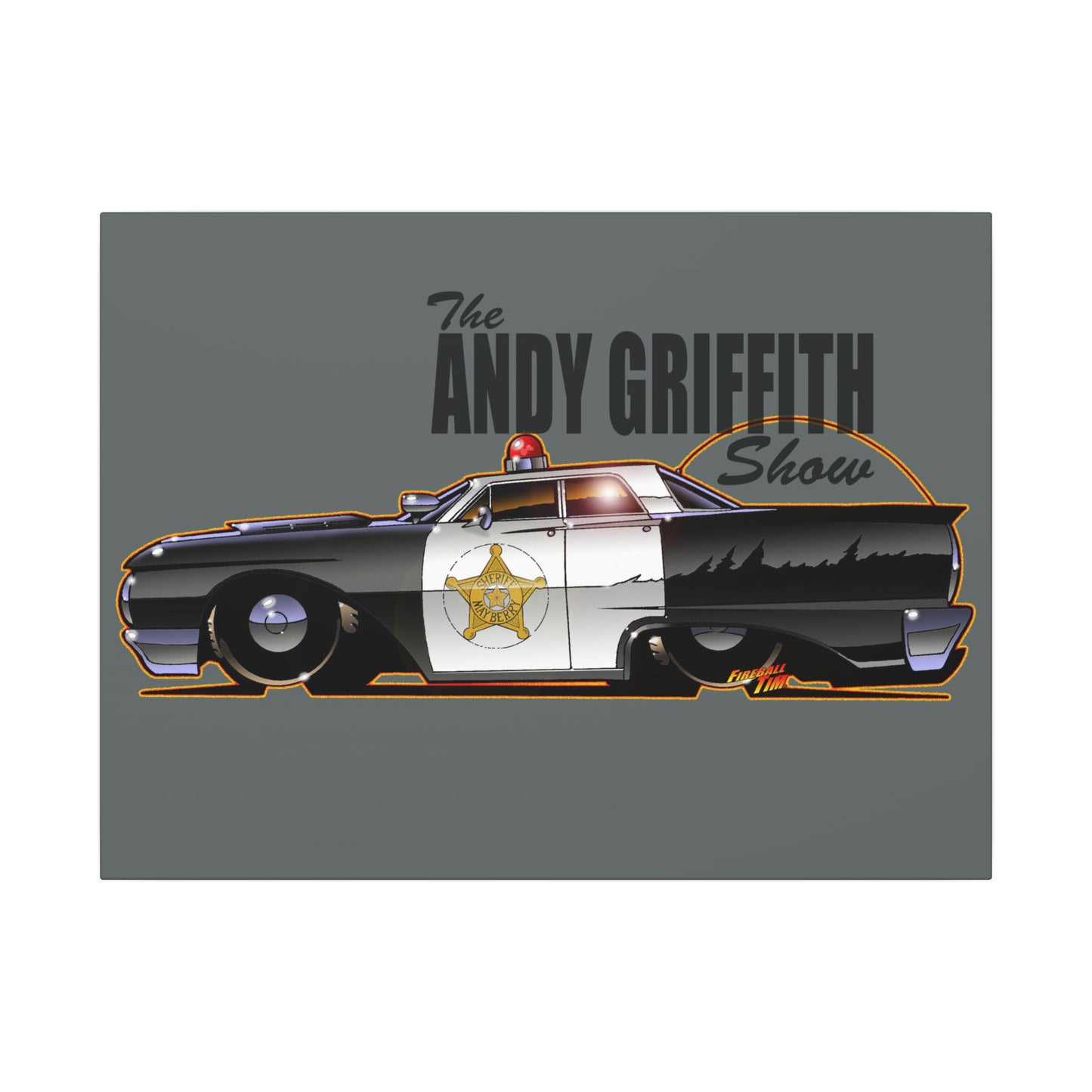 ANDY GRIFFITH SHOW 1963 Ford Galaxie Police Patrol Car Canvas Art Print - 11x14