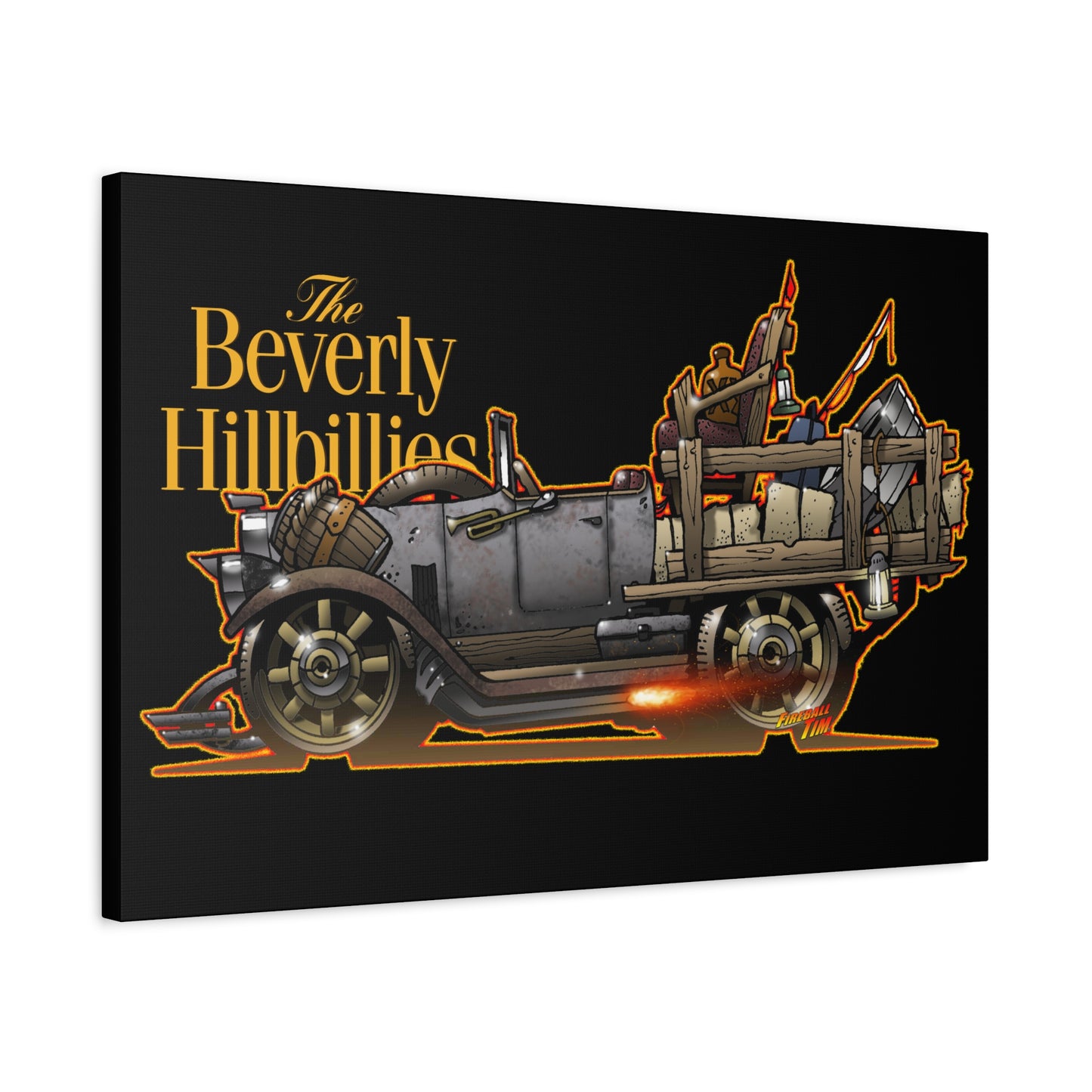 BEVERLY HILLBILLIES JALOPY Canvas Art Wall Print - 11x14