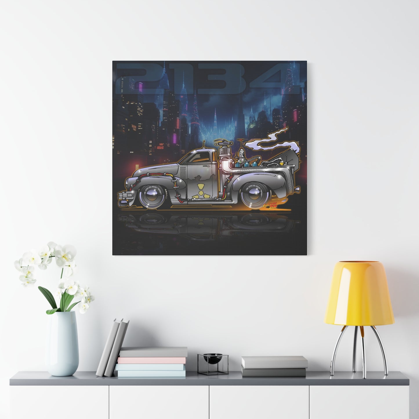 BACK THE THE FUTURE Chevy 3100 Pickup Time Machine Canvas Art Wall Print - 2 Sizes