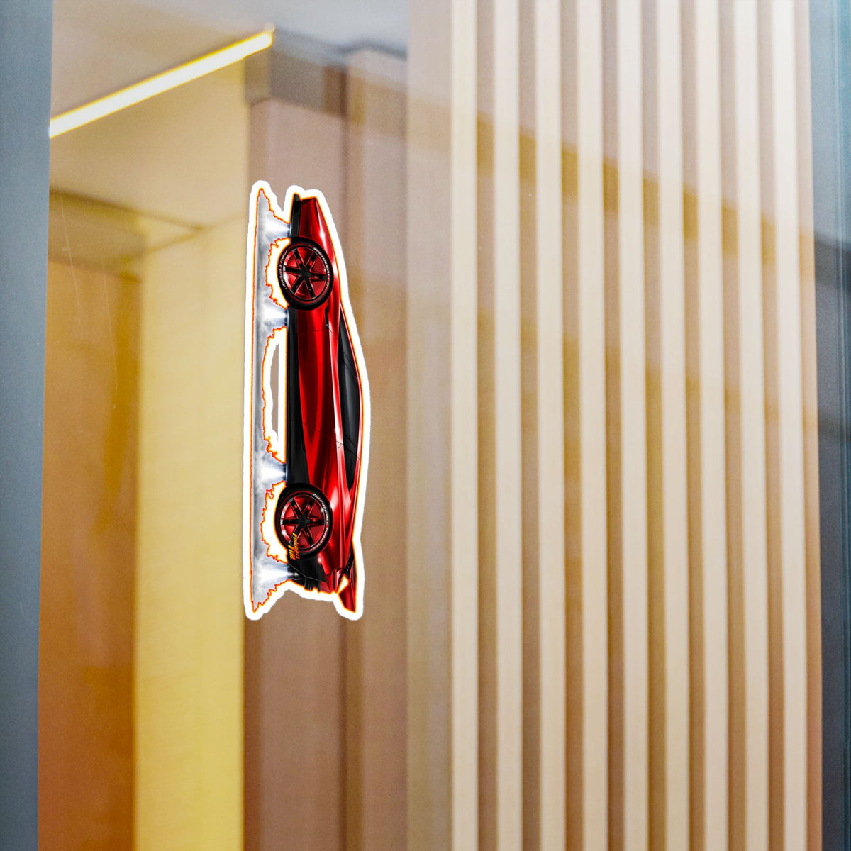 TESLA FLYING ROADSTER Collectible Fireball Art Stickers in 4 Sizes