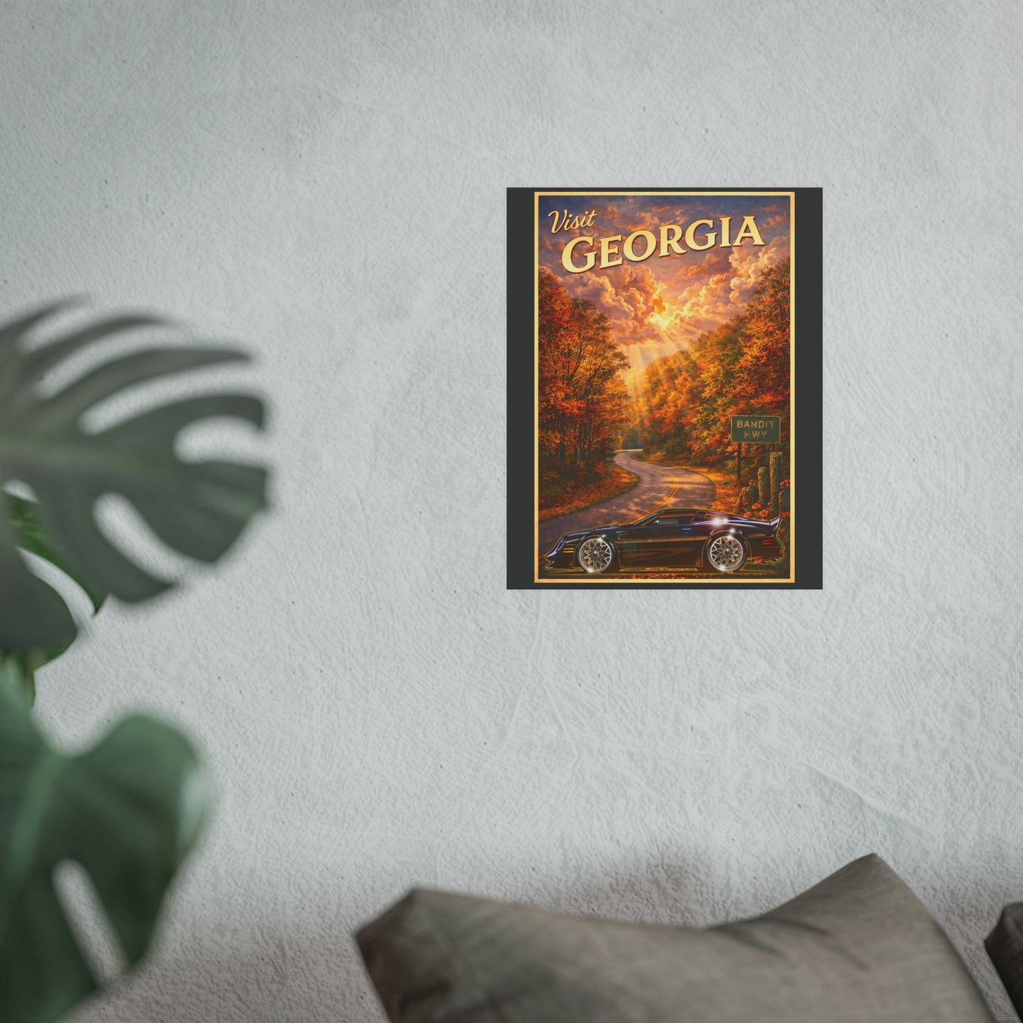 VISIT GEORGIA Smokey and the Bandit Vintage Fireball Art Travel Poster Satin/Matte