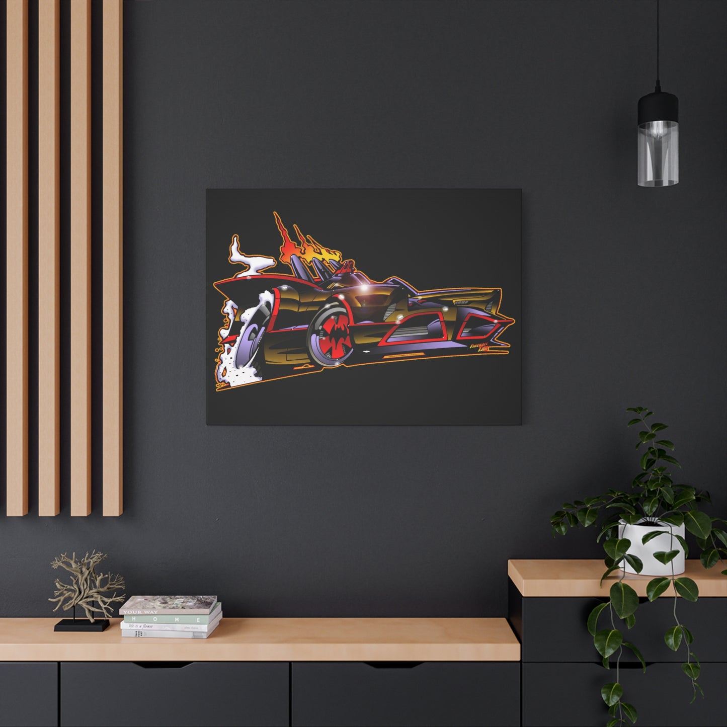 BATMOBILE 1966 BATMAN BAT66 Collectible TV Car Canvas Wall Art