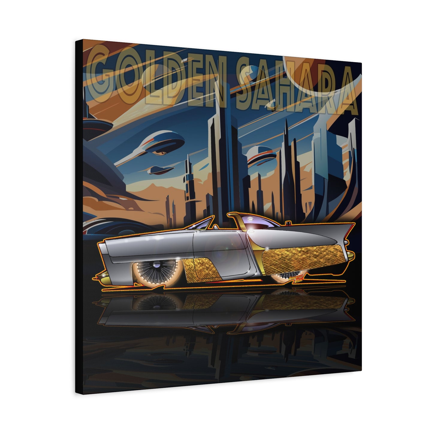 GOLDEN SAHARA Custom Concept Car Fireball Art Canvas Art