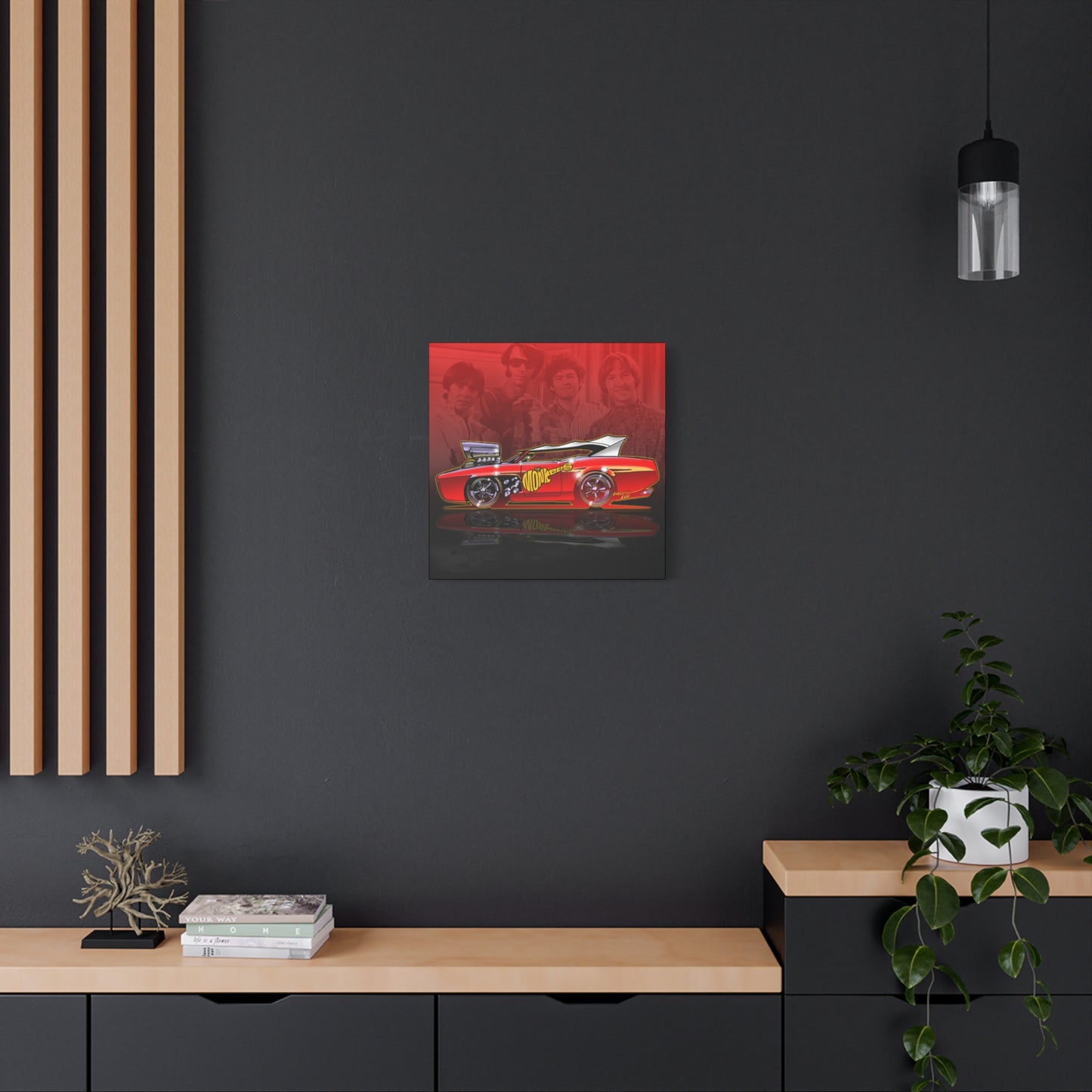 THE MONKEES Monkeemobile Fireball Canvas Art Wall Print