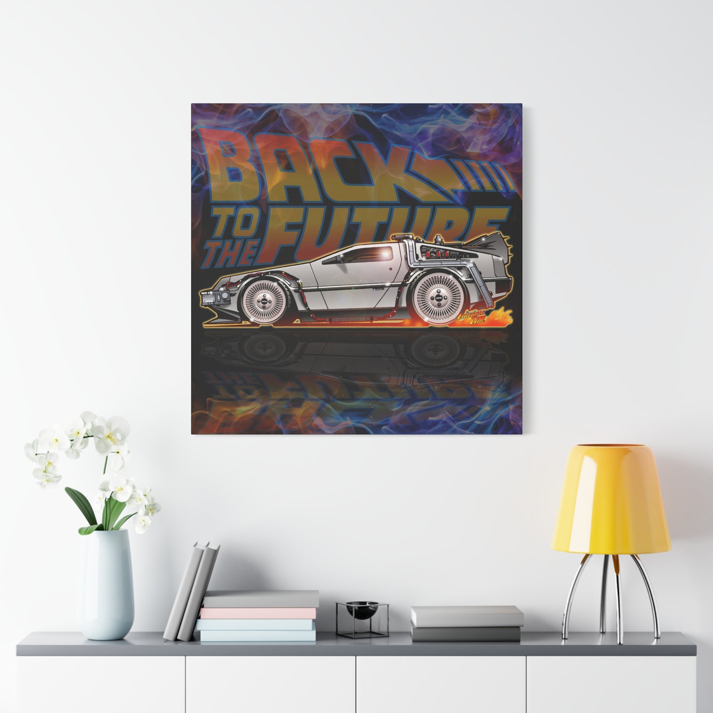 BACK to the FUTURE Delorean Time Machine Canvas Art Wall Print