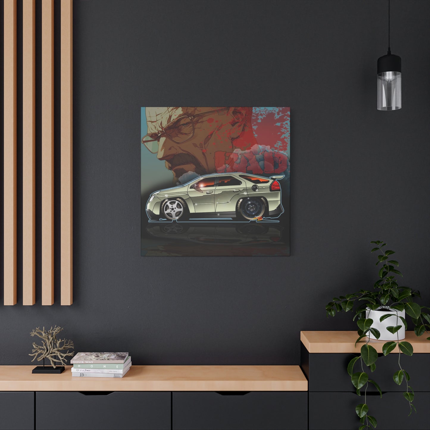 BREAKING BAD Pontiac Aztek Fireball Art Canvas Wall Print