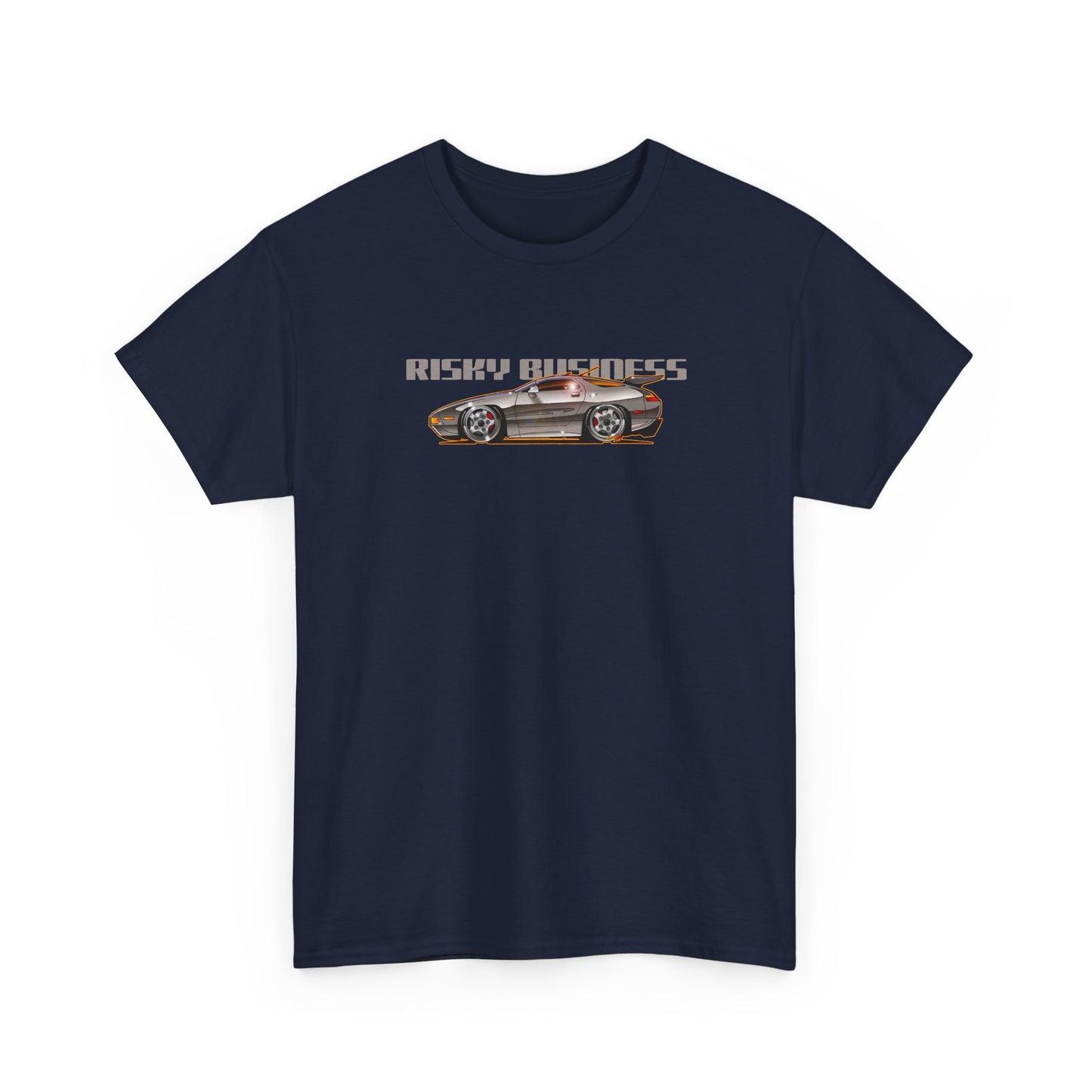 RISKY BUSINESS Porsche 928 Fireball Art Cotton Tee Shirt - Colors