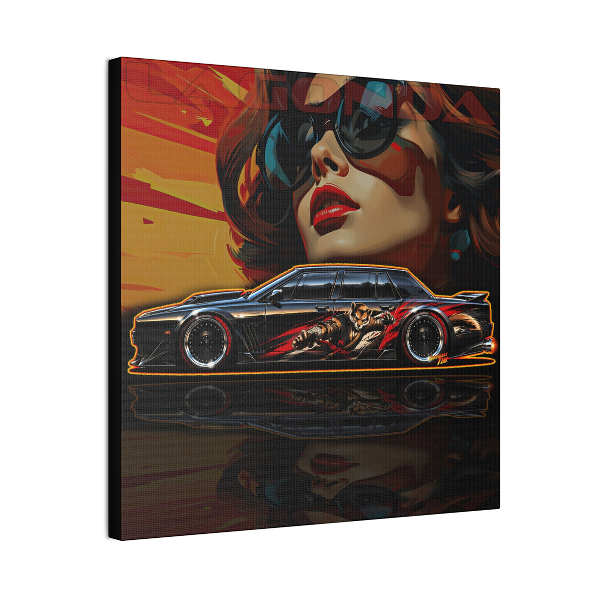 ASTON MARTIN LAGONDA Collectible Fireball Art Canvas Stretched Print