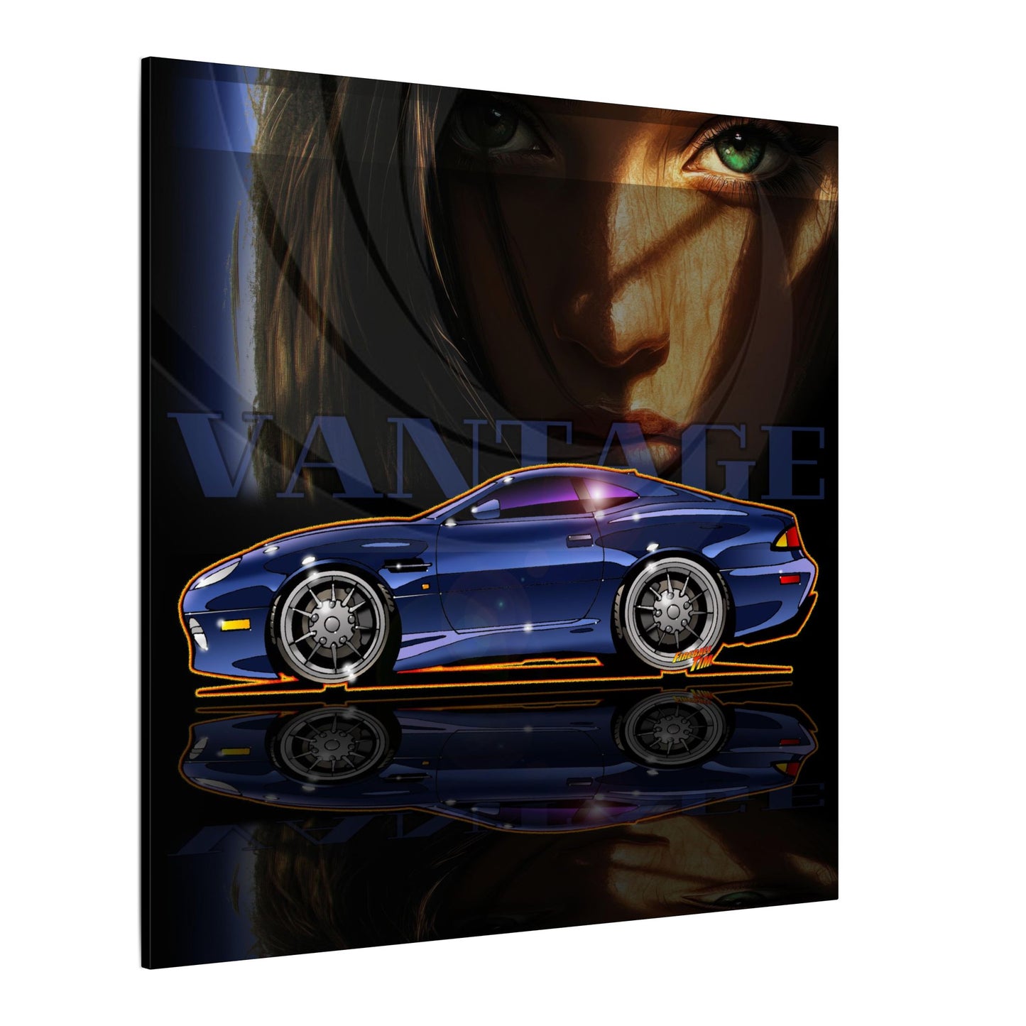ASTON MARTIN VANTAGE 2001 Fireball Art Canvas Print
