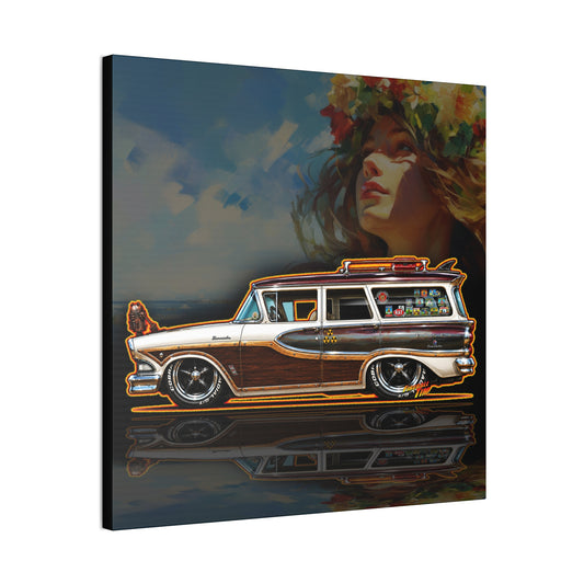 EDSEL BERMUDA 1958 Custom Station Wagon Collectible Art Canvas Stretched Print