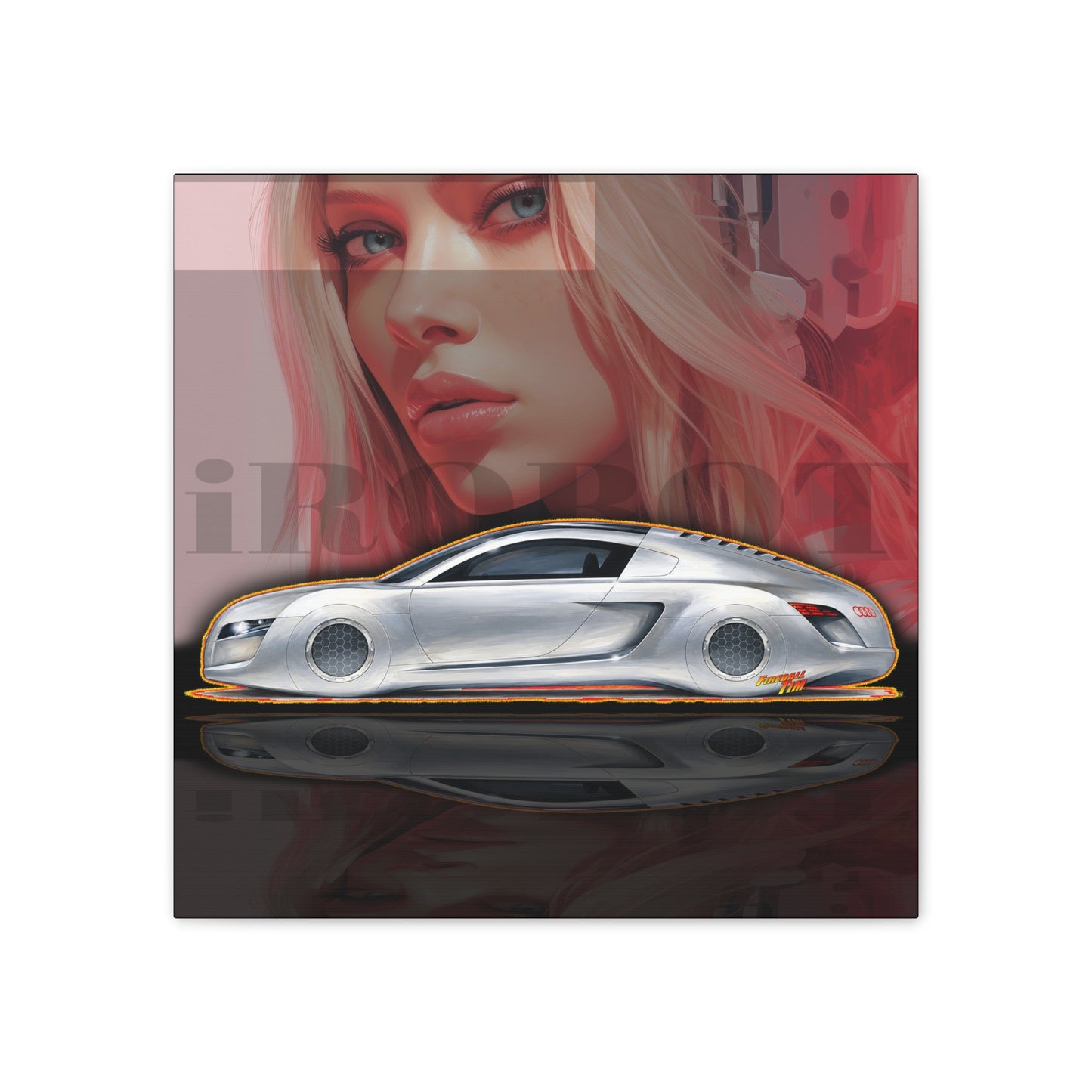 iROBOT AUDI CONCEPT Collectible Fireball Art Canvas Stretched Print