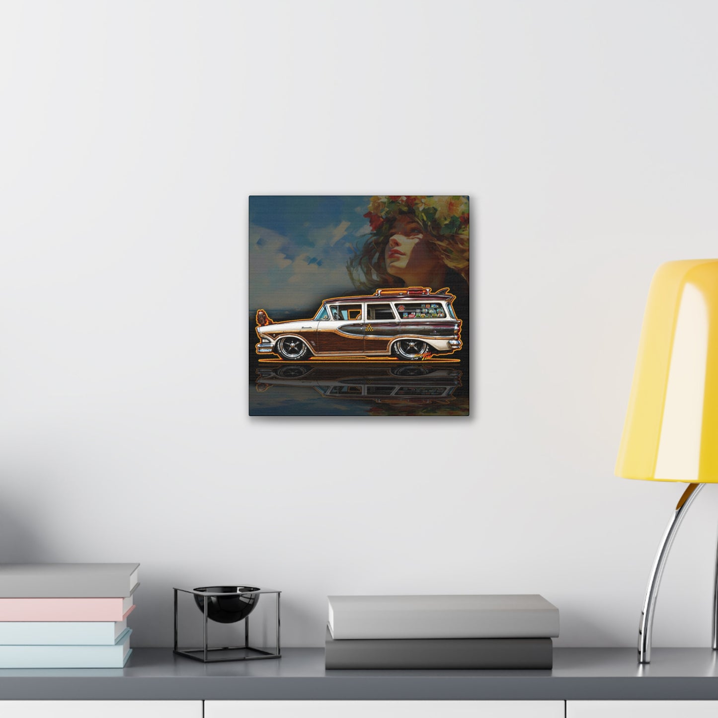 EDSEL BERMUDA 1958 Custom Station Wagon Collectible Art Canvas Stretched Print