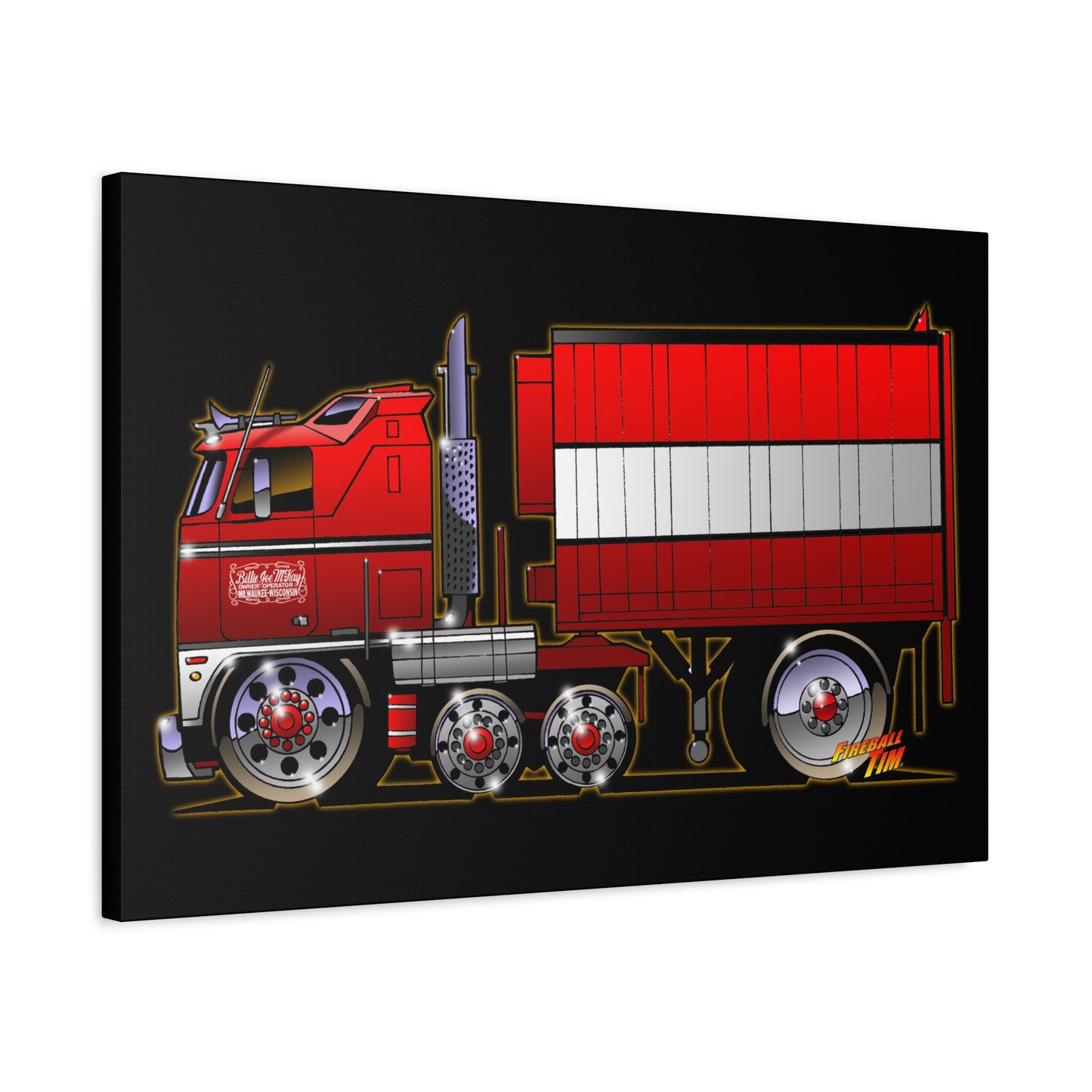 BJ AND THE BEAR TV Show Semi Truck Canvas Art Wall Print - 11x14