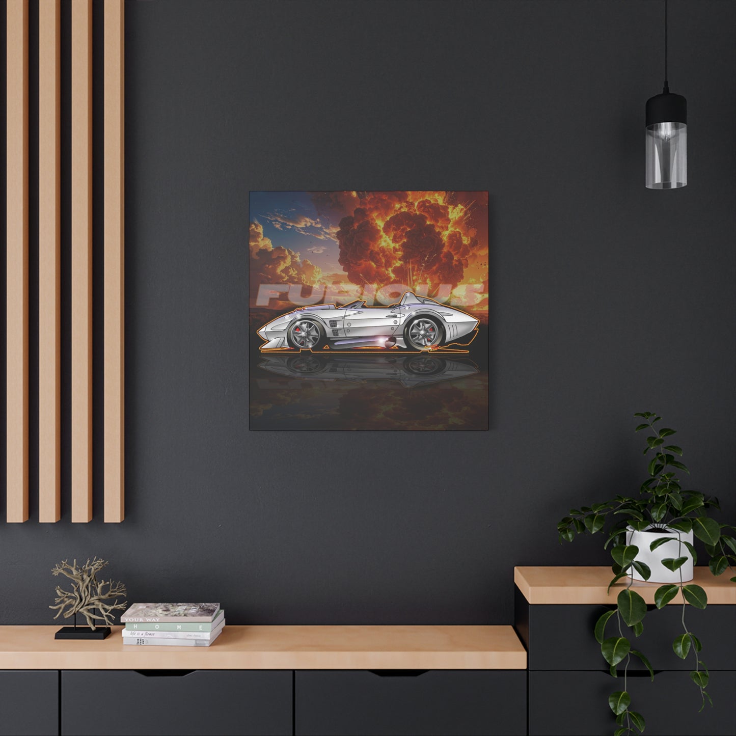 FAST AND FURIOUS Grand Sport Stingray Corvette Fireball Art Canvas Print