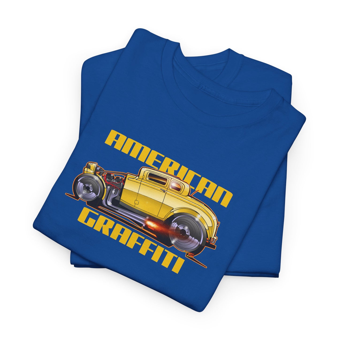 AMERICAN GRAFFITI '32 HOT ROD Movie Car Fireball Art Tee Shirt - Mutliple Colors
