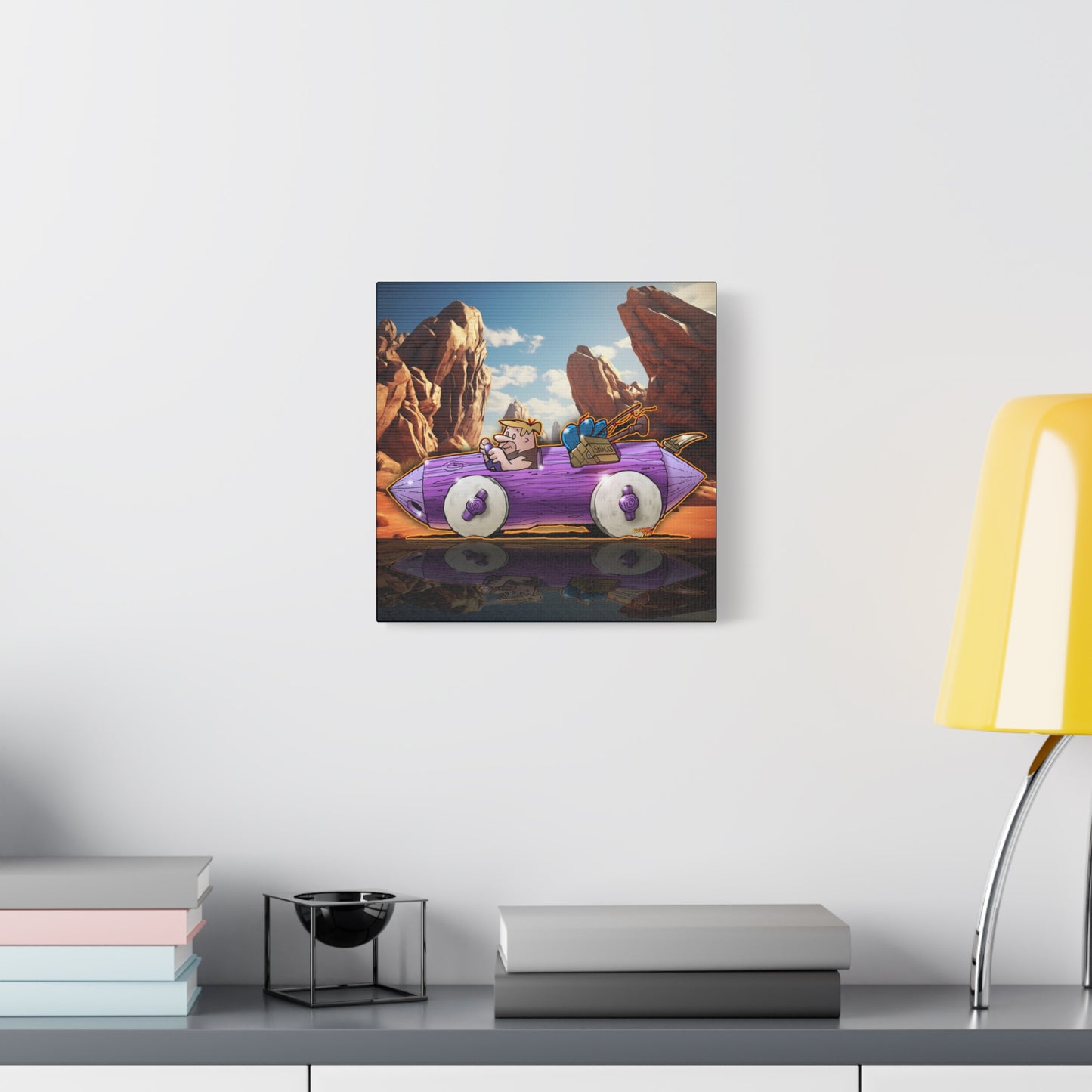 FLINSTONES BARNEY RUBBLE Fireball Art Canvas Wall Print - Multiple Sizes