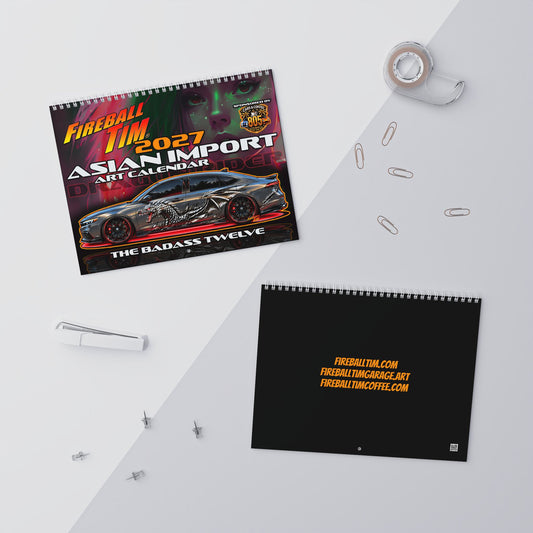 FIREBALL TIM 2027 Asian Import Car Art - Wall Calendar 8.5x11