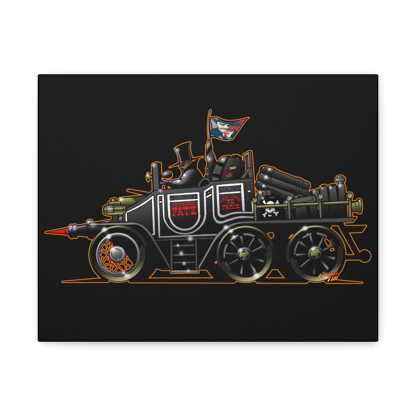 THE GREAT RACE PROFESSOR FATE Hannibal 8 Fireball Art Canvas Wall Print