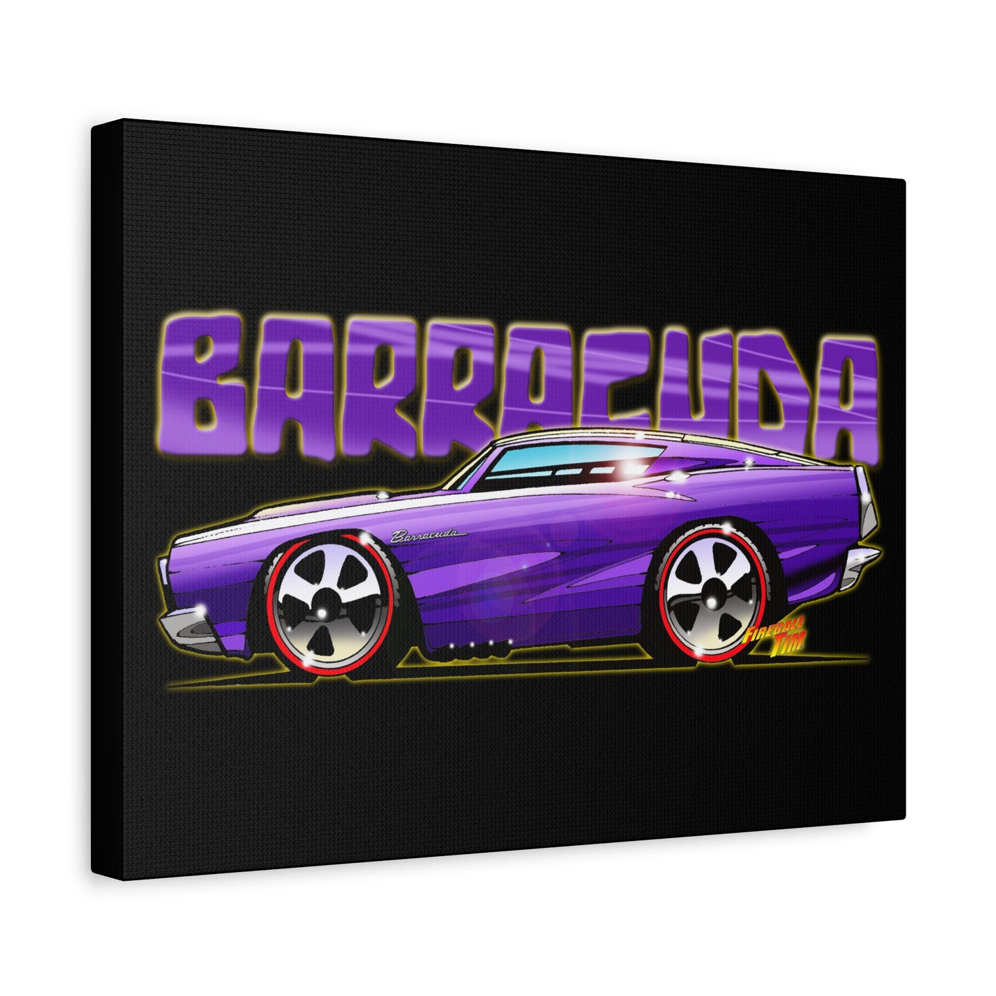 PLYMOUTH BARRACUDA Fireball Art Canvas Wall Print