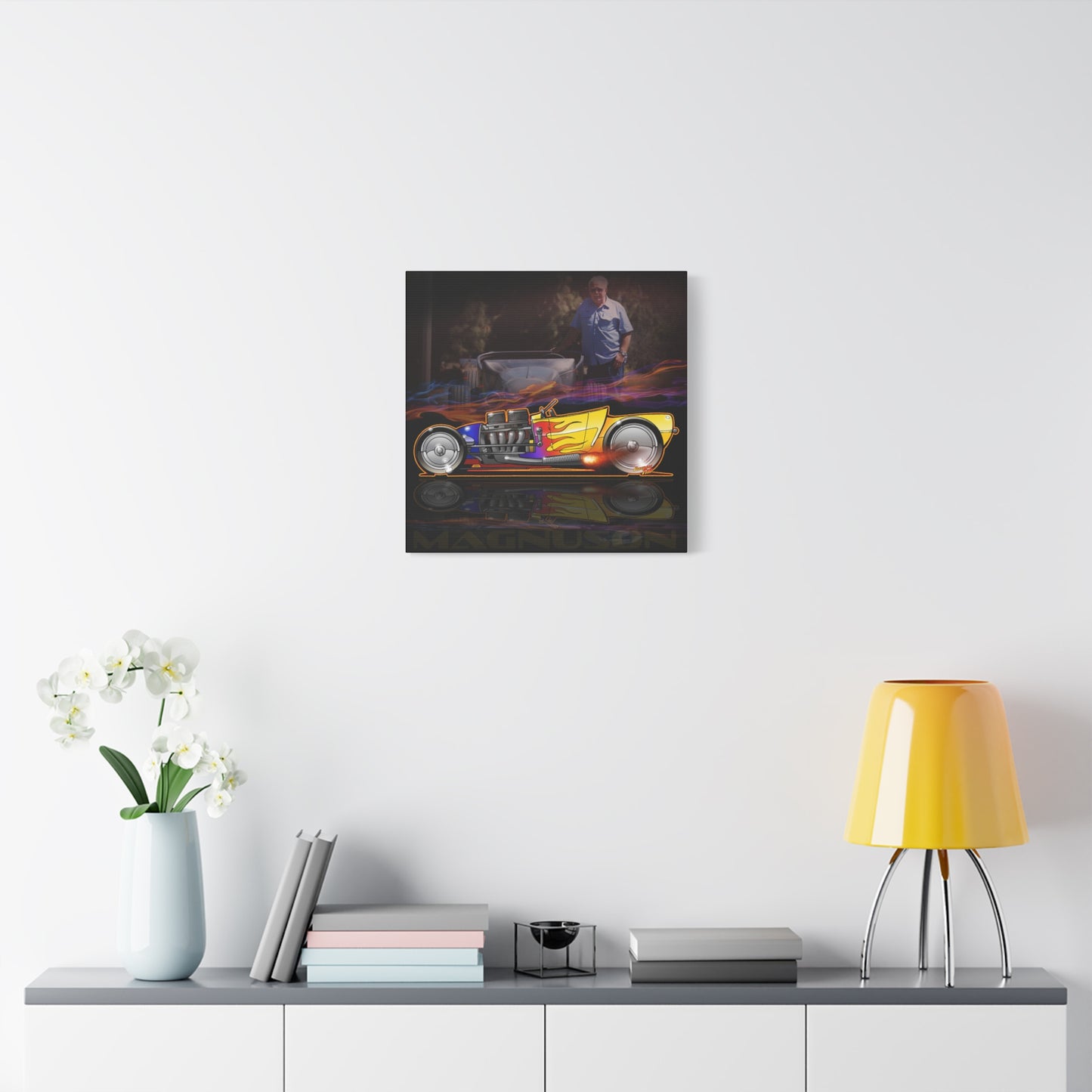 MAGNUSON Track Roadster Hot Rod Fireball Art Canvas Print