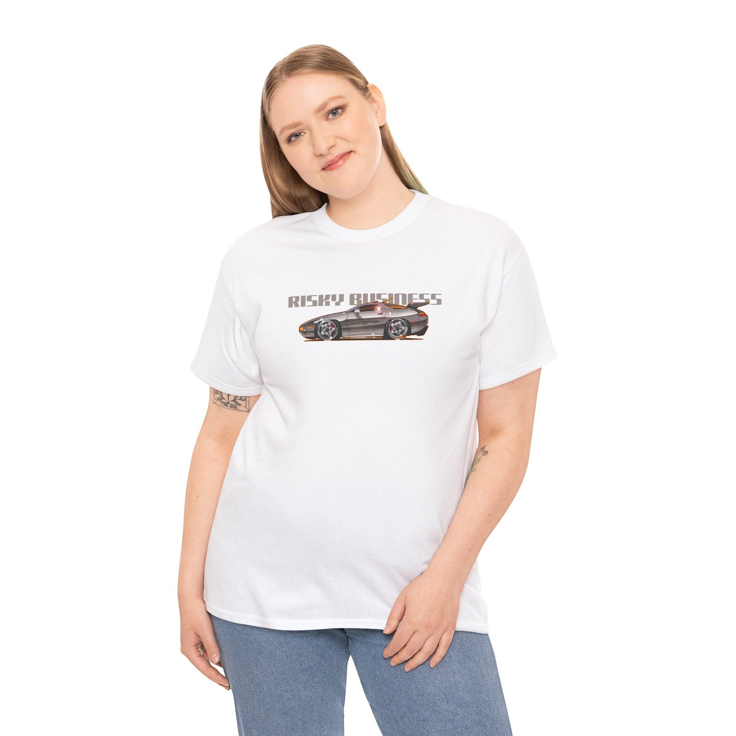 RISKY BUSINESS Porsche 928 Fireball Art Cotton Tee Shirt - Colors