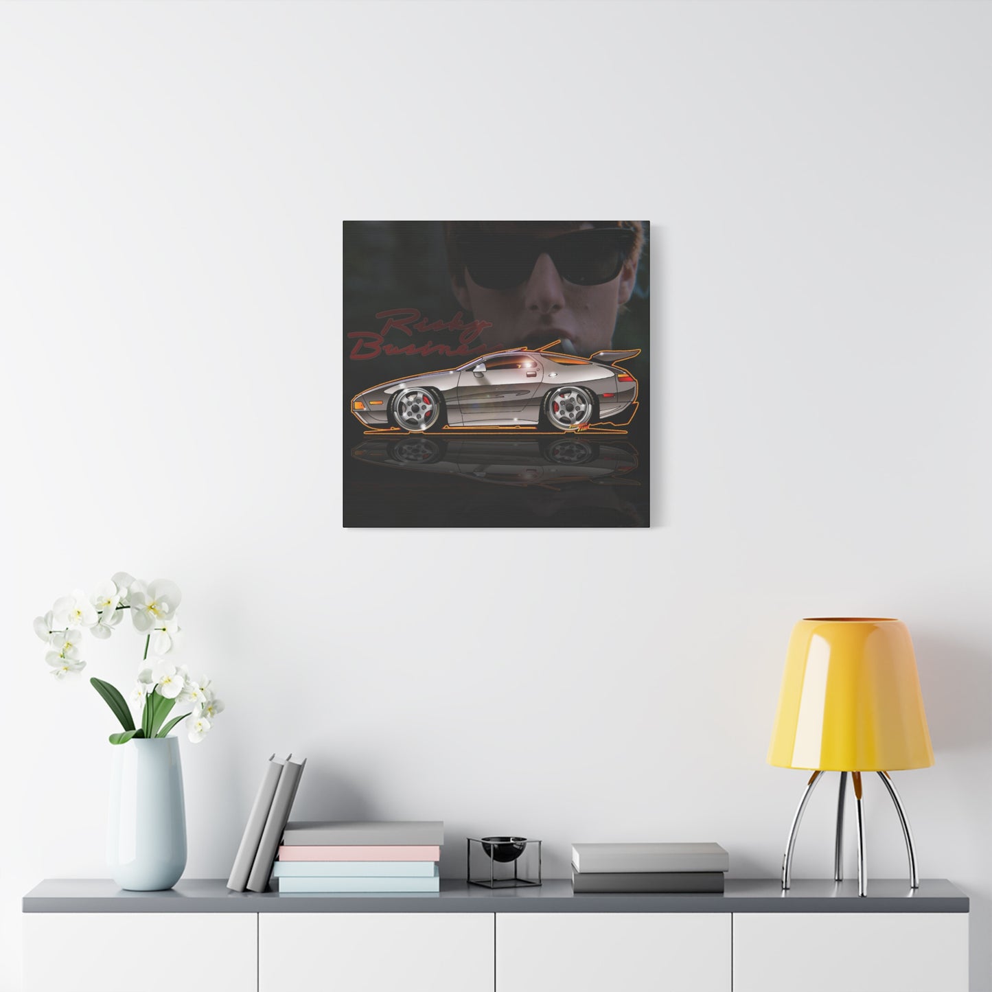 RISKY BUSINESS Porsche 928 Fireball Art Canvas Print - Sizes