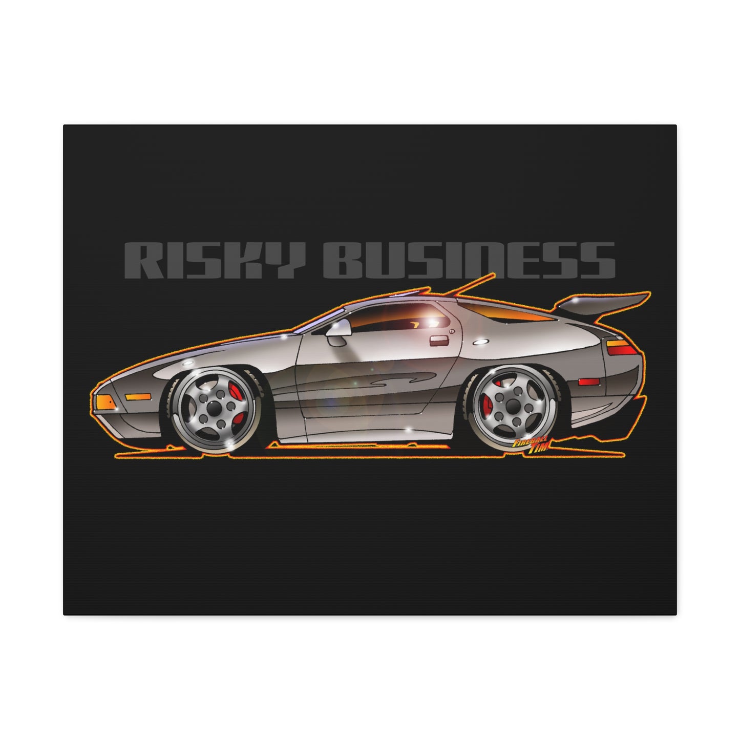 RISKY BUSINESS Porsche 928 Fireball Art Canvas Print - Sizes