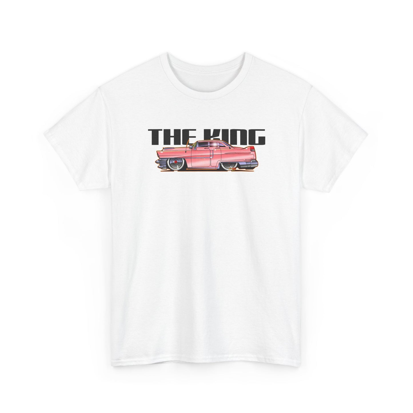 ELVIS THE KING PINK 1955 CADILLAC Fireball Art Tee Shirt - Multiple Sizes