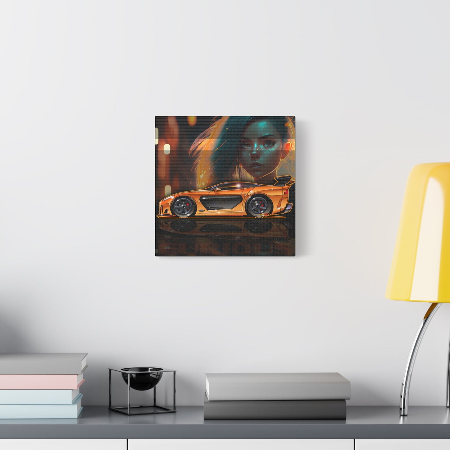 FAST AND FURIOUS MAZDA RX-7 Fireball Art Collectible Canvas Print - 12x12