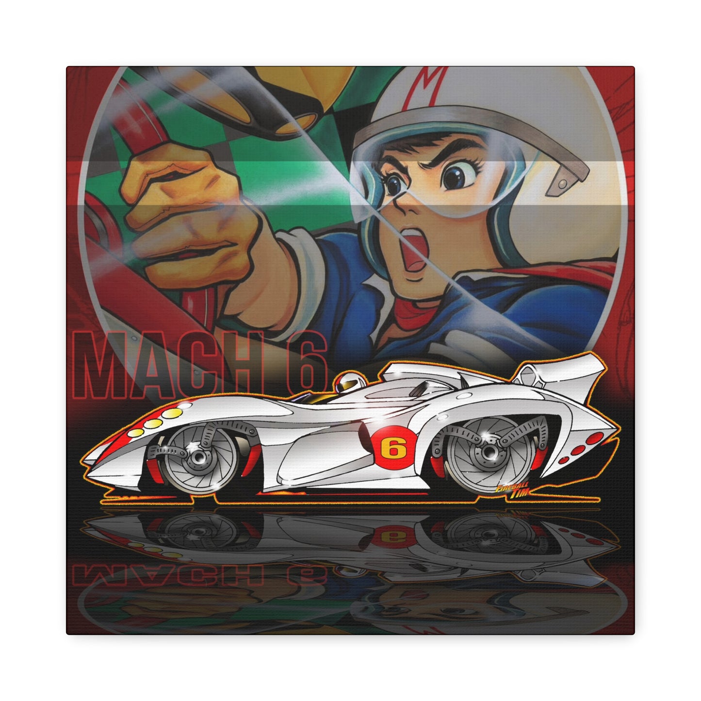 SPEED RACER MACH 6 Fireball Art Collectible Canvas Print - Multiple Sizes