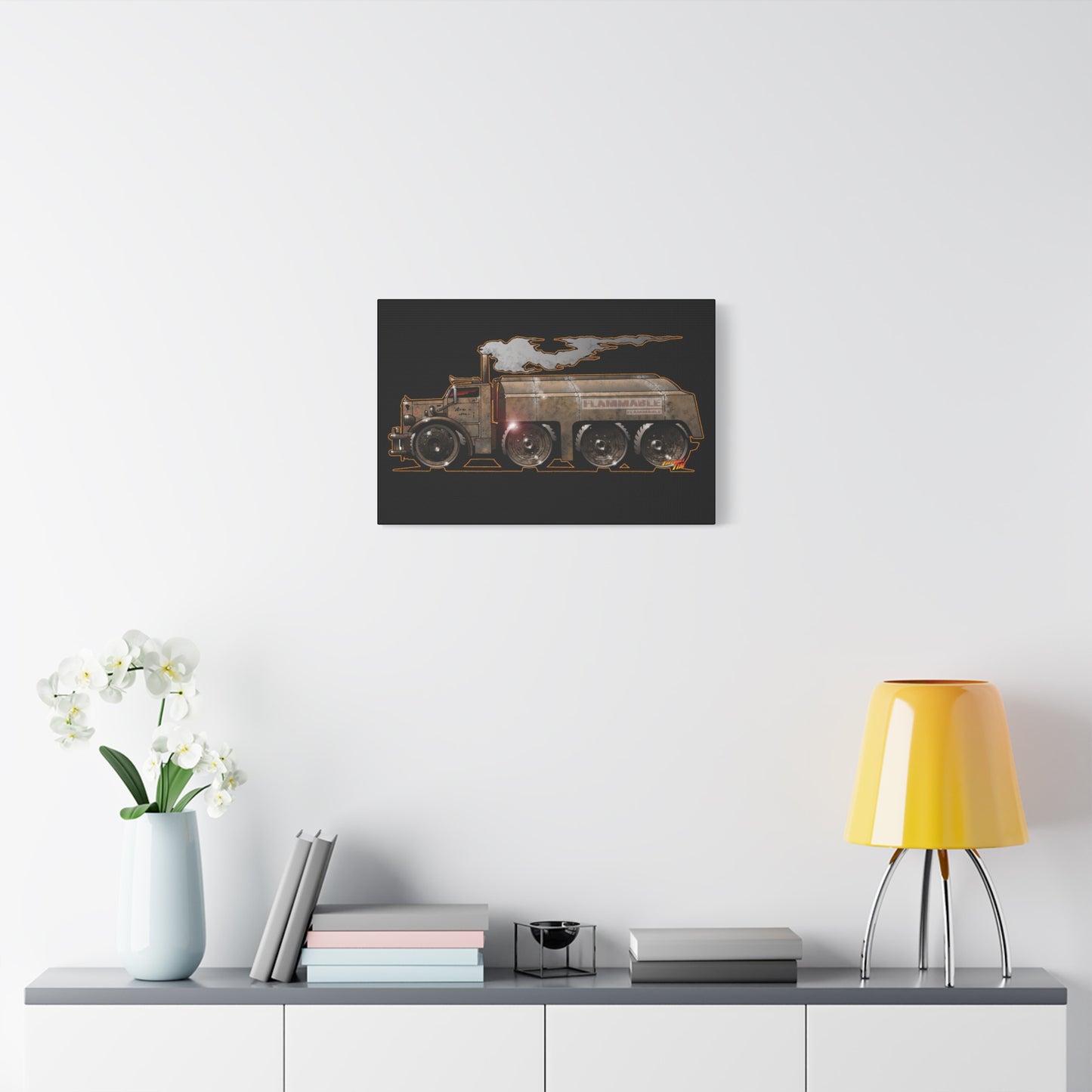 DUEL Killer Movie Truck Fireball Art Canvas Print - Sizes