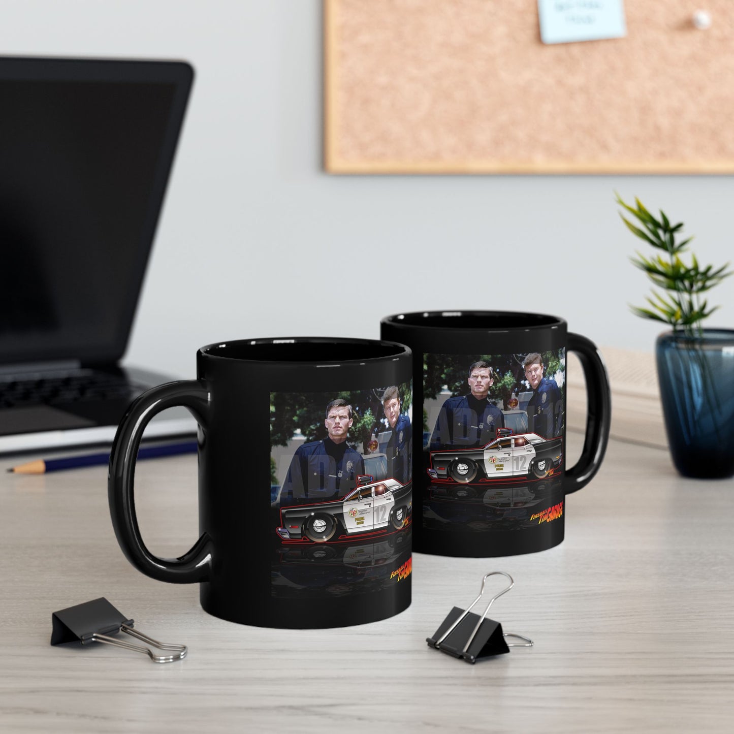 ADAM 12 TV Show 1967 PLYMOUTH BELVEDERE Police Car Collectors Coffee Mug - 11oz