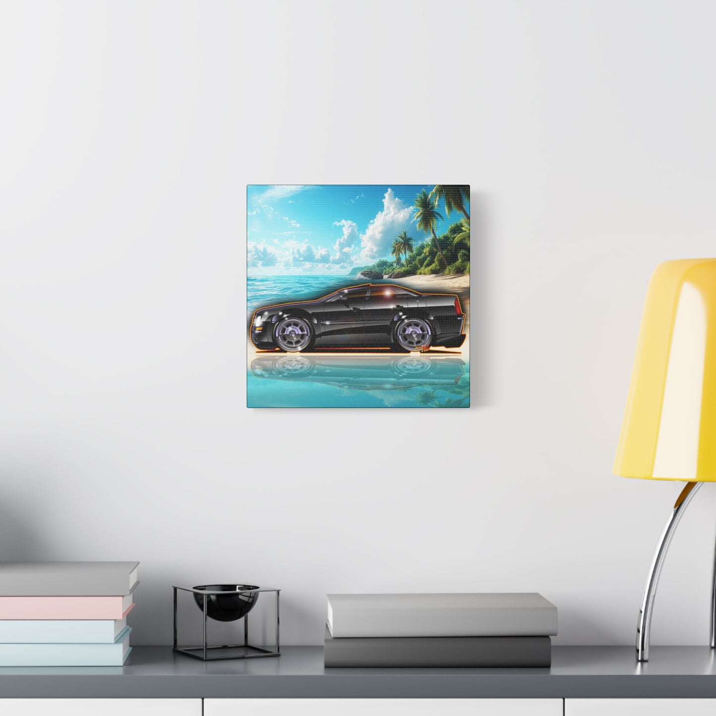 CHRYSLER 300 Fireball Art Collectible Canvas Art Wall Print - 12x12