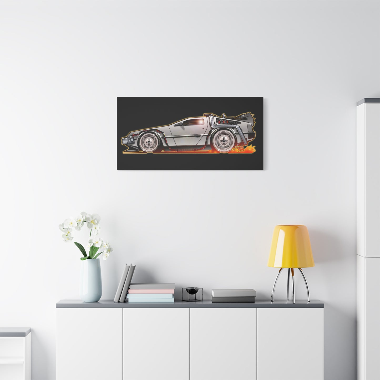 BACK to the FUTURE Delorean Time Machine Canvas Art Wall Print