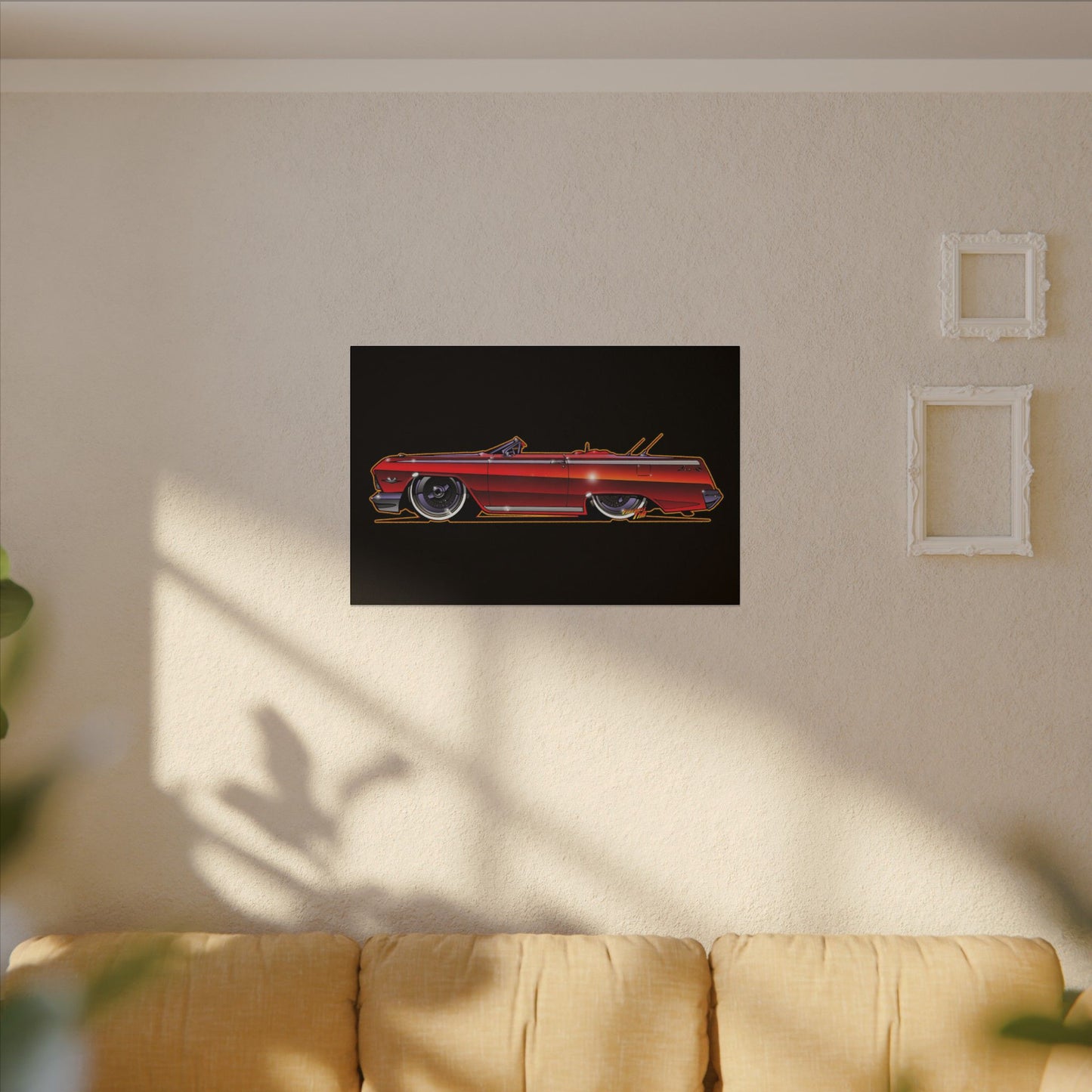 CHEVY IMPALA LOWRIDER Fireball Art Canvas Print