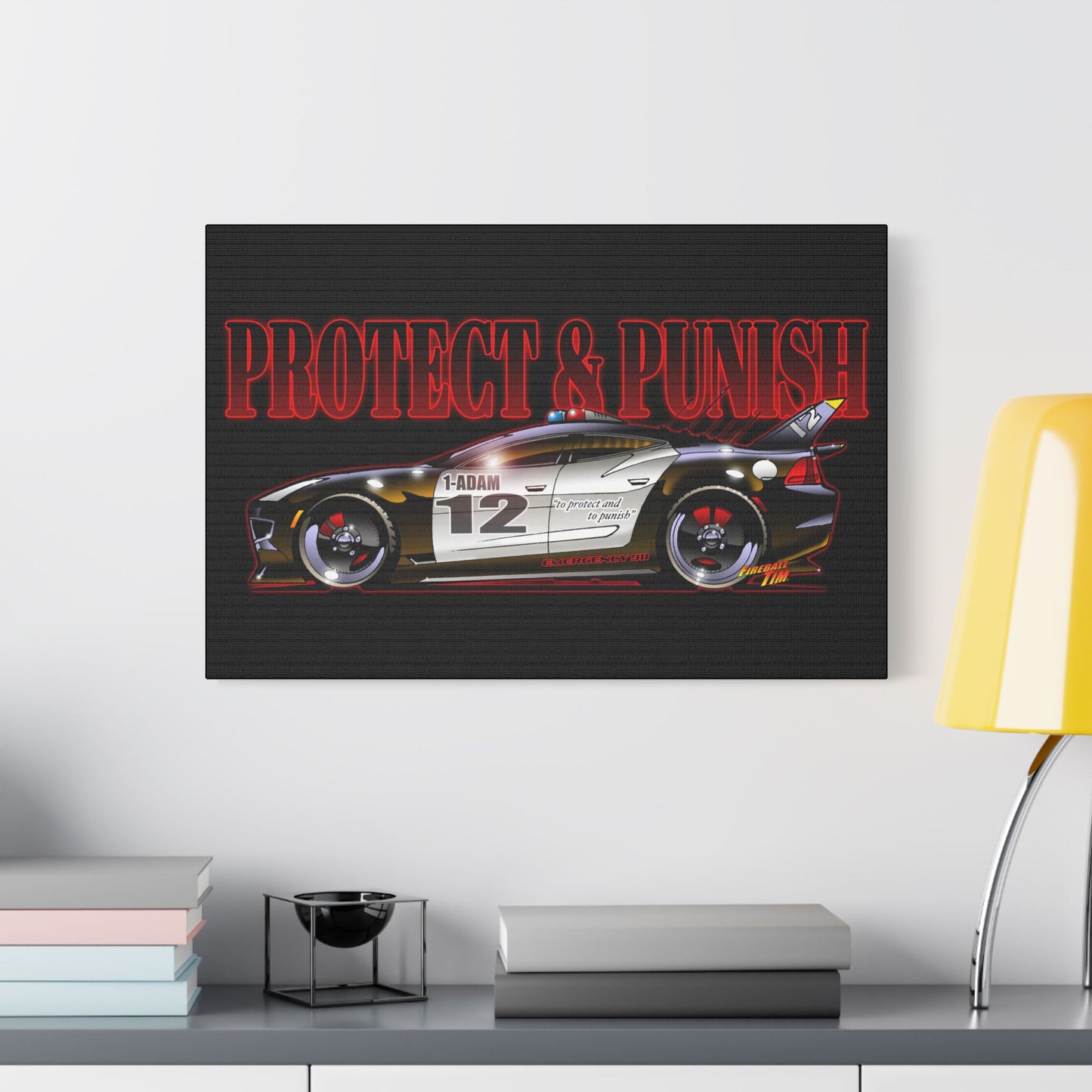 ADAM 12 FISKER KARMA Police Car Canvas Art Print - 11x14