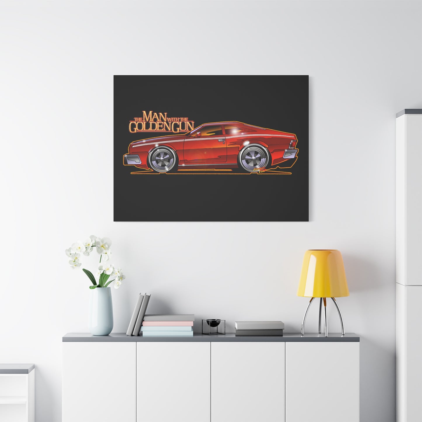 MAN WITH THE GOLDEN GUN AMC Hornet James Bond Fireball Art Canvas Print