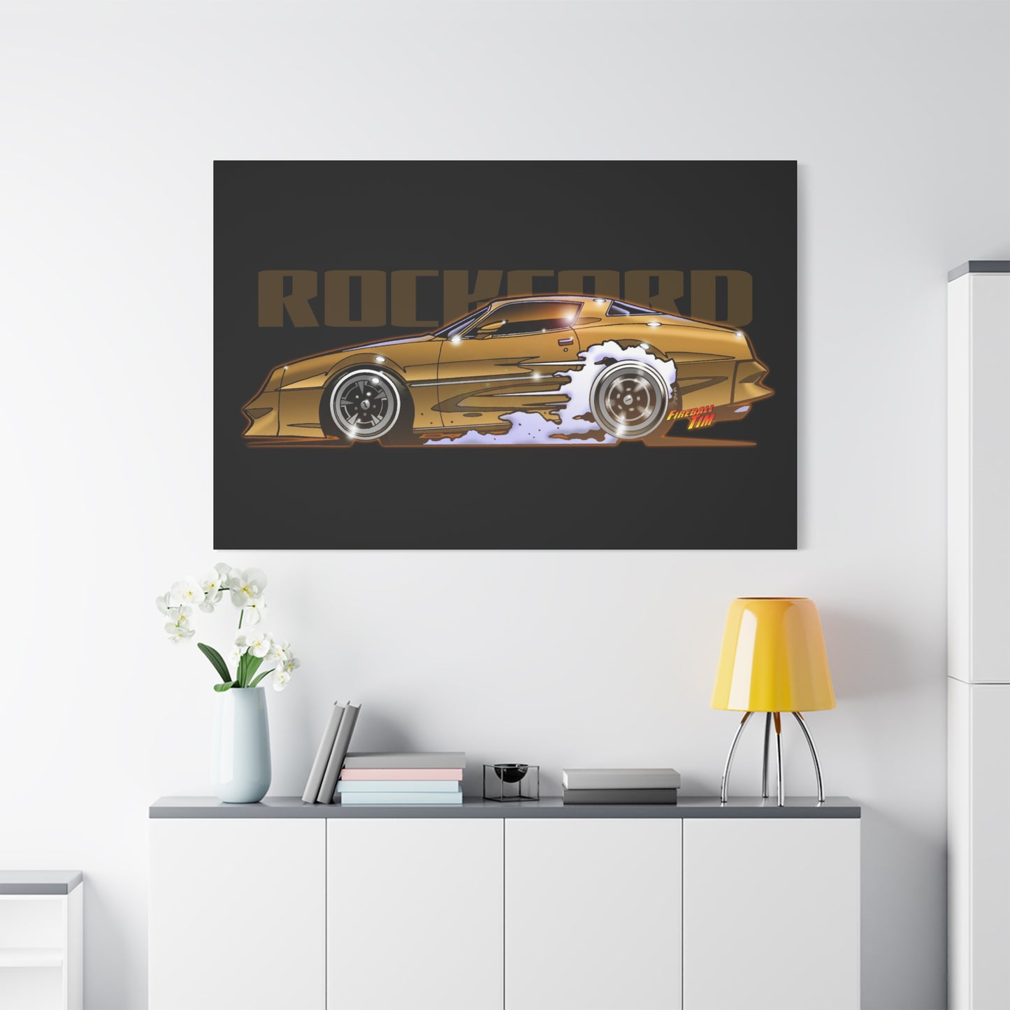 ROCKFORD FILES Pontiac Firebird Fireball Art Canvas Wall Print