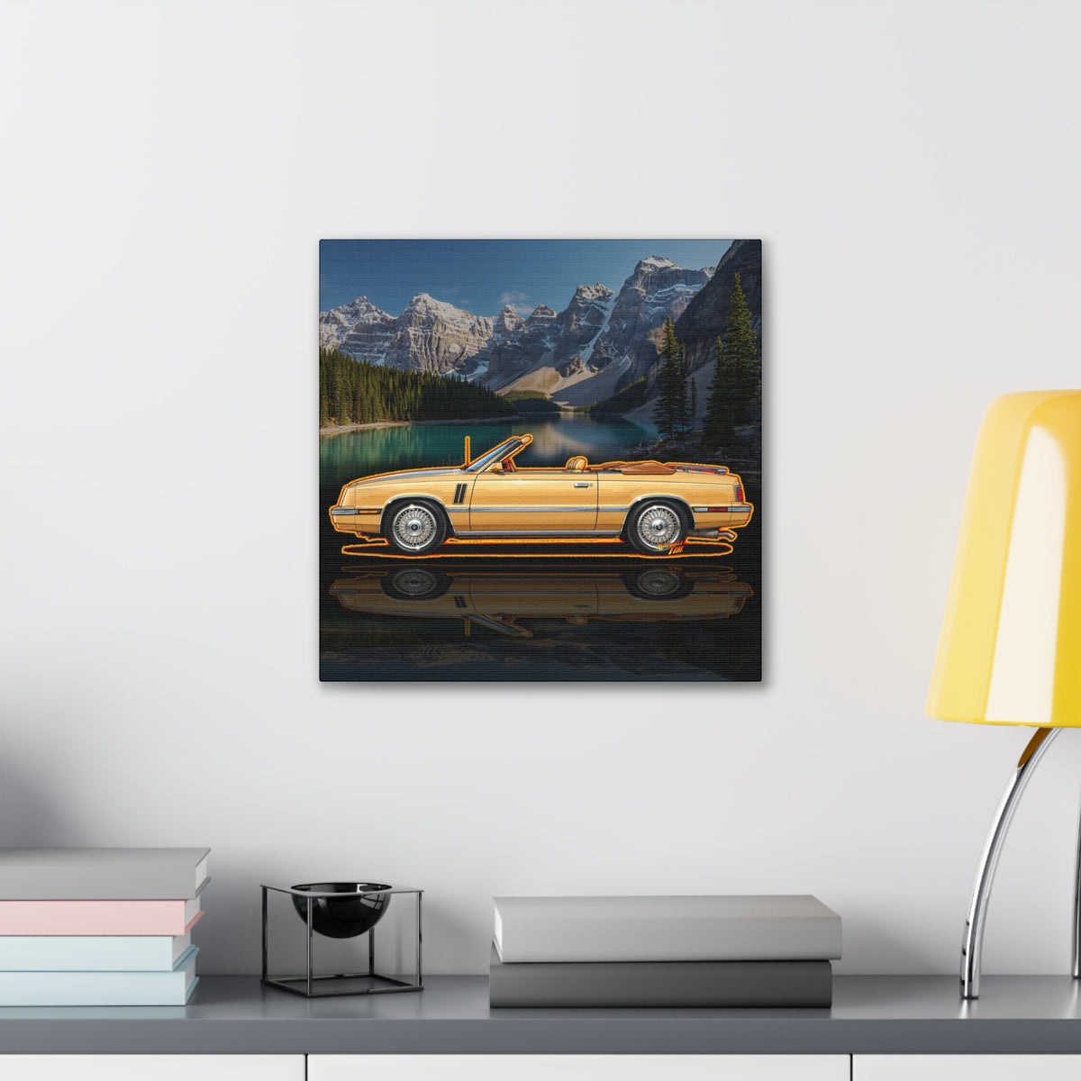 DODGE 600 CONVERTIBLE 1985 Collectible Fireball Art Canvas Stretched Print