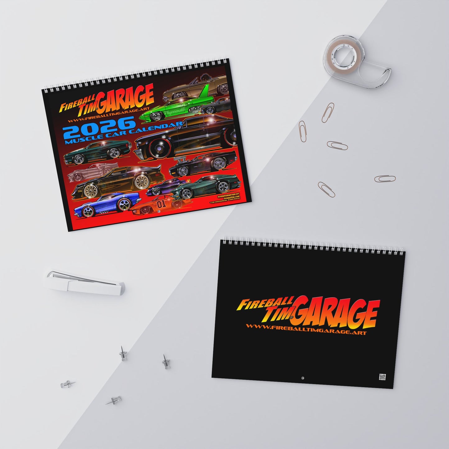 FIREBALL TIM GARAGE 2026 Muscle Car Calendar - 2 Sizes