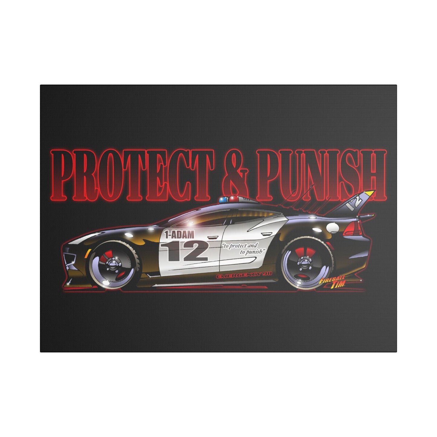 ADAM 12 FISKER KARMA Police Car Canvas Art Print - 11x14