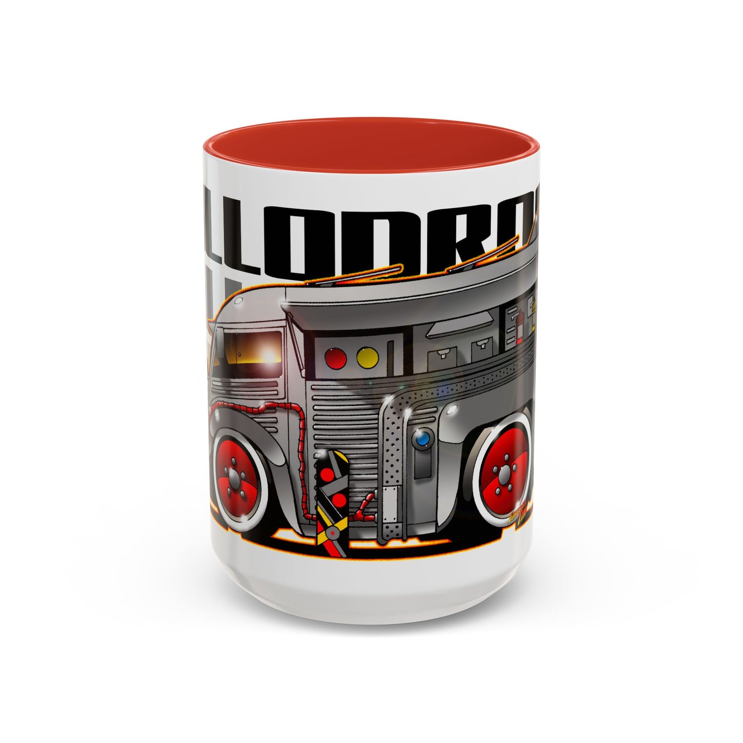 GALLODROME French Food Truck Fireball Art Collectible Coffee Mug - 2 Sizes