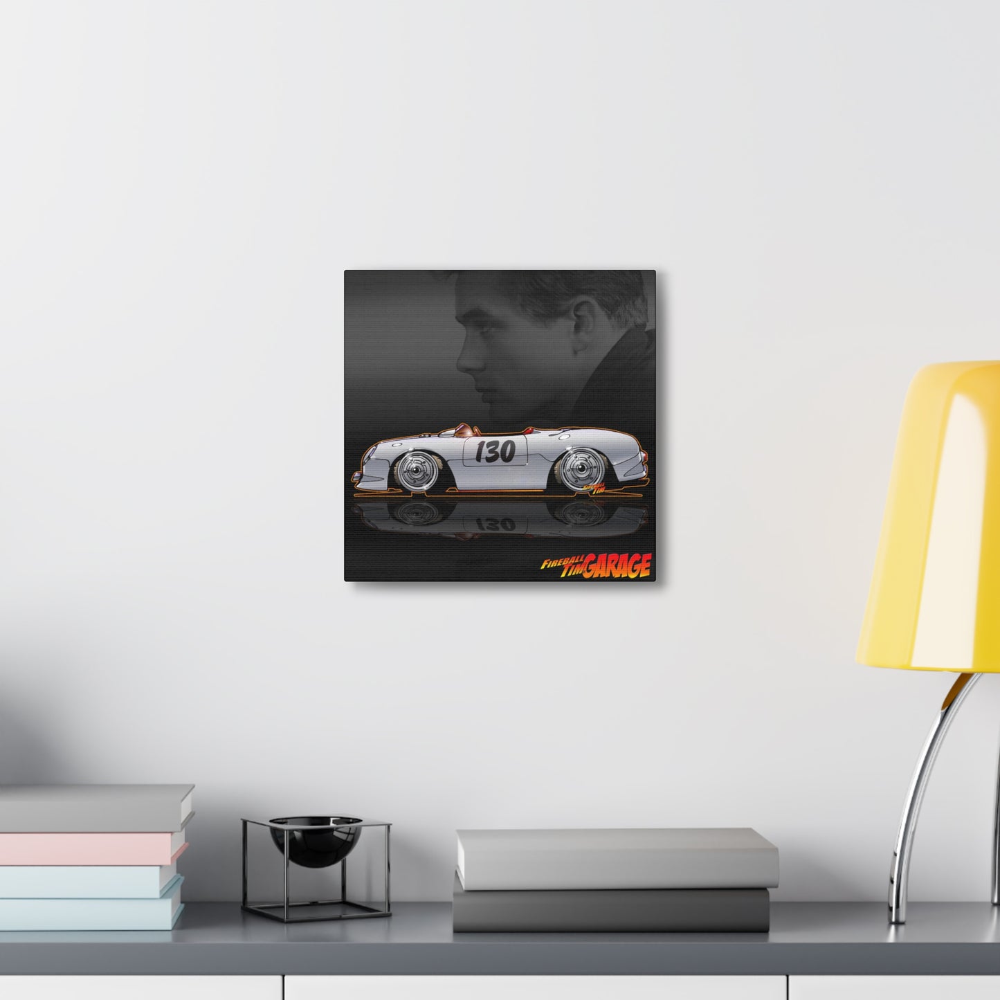 JAMES DEAN PORSCHE 550 Spyder Concept Art Canvas Print 12x12